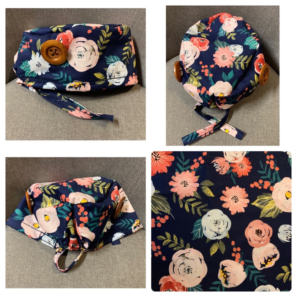 High Quality Fitted Scrub Caps with Buttons